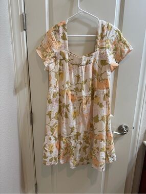 Womens Floral Tiered Sundress in Peach design - Rails